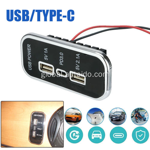 Car Phone Charger 3 Ports Type-C 2.1A USB Car Charger Manufactory